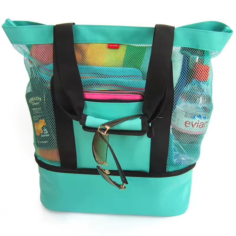 Bolso de playa de malla con refrigerador